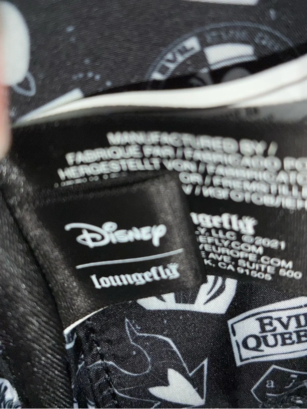 Disney Loungefly Villains Graphic Black Mini Backpack Hard Tag! EUC